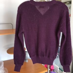 Vintage Reference Point Small Plum V Neck Sweater